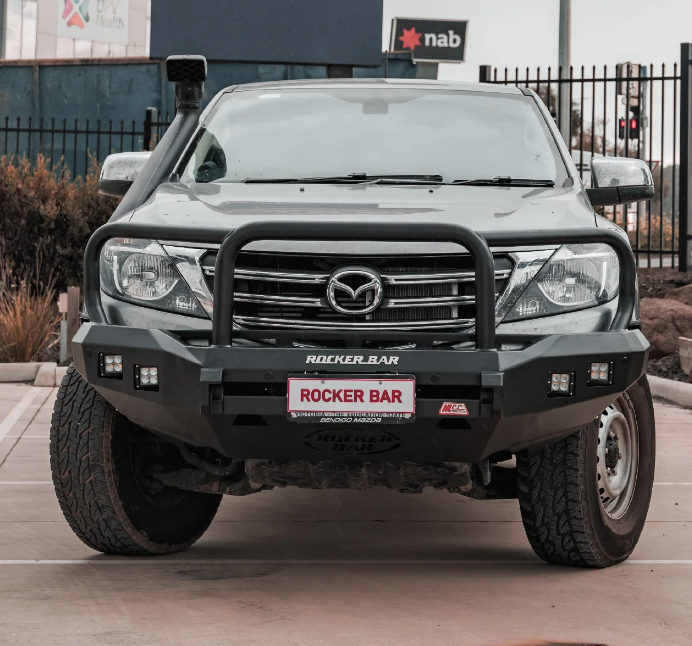 BT50 UP UR 2012 2020 078 02SQ Rocker Bull Bar Triple Loops Package